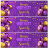 Personalised Party Banner For Birthday Purple Gold Balloons Personalised Party Banner For Birthday Purple Gold Balloons