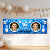 Personalised Party Banner For 16th Birthday With Photo Male Blue Balloons