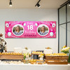 Personalised Party Banner For 18th Birthday With Photo Female Pink Balloons Personalised Party Banner For 18th Birthday With Photo Female Pink Balloons