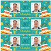 Personalised Party Banner For 20th Birthday With Photo Male Turquoise Cake