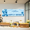 Personalised Party Banner For 21st Birthday Male Blue Balloon Star