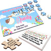 FREE WITH ORDERS OVER £30! - Aunty Pregnancy Announcement Gift Stork Dark Skin Baby Custom Wood Jigsaw Puzzle
