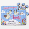 FREE WITH ORDERS OVER £30! - Aunty Pregnancy Announcement Gift Stork Dark Skin Baby Custom Wood Jigsaw Puzzle