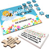 FREE WITH ORDERS OVER £30! - Baby Pregnancy Announcement Gift Bee Blue Personalised Wooden Jigsaw Puzzle