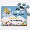 FREE WITH ORDERS OVER £30! - Baby Pregnancy Announcement Gift Bee Blue Personalised Wooden Jigsaw Puzzle