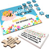 FREE WITH ORDERS OVER £30! - Baby Pregnancy Announcement Gift Bee Pink Personalised Wooden Jigsaw Puzzle