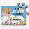 FREE WITH ORDERS OVER £30! - Baby Pregnancy Announcement Gift Bee Pink Personalised Wooden Jigsaw Puzzle