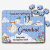 FREE WITH ORDERS OVER £30! - Grandad Pregnancy Announcement Gift Stork Baby Personalised Wooden Jigsaw Puzzle