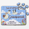 FREE WITH ORDERS OVER £30! - Grandparents Dark Skin Baby Pregnancy Announcement Gift Custom Jigsaw Puzzle