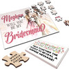 FREE WITH ORDERS OVER £30! - Pink Floral Will You Be My Bridesmaid Gift Personalised Wooden Jigsaw Puzzle