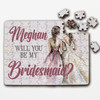 FREE WITH ORDERS OVER £30! - Pink Floral Will You Be My Bridesmaid Gift Personalised Wooden Jigsaw Puzzle