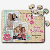 FREE WITH ORDERS OVER £30! - Floral Birthday Gift Nan Photo Yellow Background Personalised Wood Jigsaw Puzzle