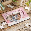 FREE WITH ORDERS OVER £30! - Linen Wedding 4th Anniversary Gift Photo Heart Personalised Wood Jigsaw Puzzle