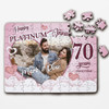 FREE WITH ORDERS OVER £30! - Platinum Wedding 70th Anniversary Gift Photo Heart Custom Wood Jigsaw Puzzle