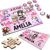 FREE WITH ORDERS OVER £30! - Any Initial Cute Dark Brown Hair Gift Girls Personalised Wooden Jigsaw Puzzle
