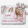 FREE WITH ORDERS OVER £30! - Floral Will You Be My Maid Of Honour Gift Photo Personalised Wood Jigsaw Puzzle