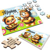 FREE WITH ORDERS OVER £30! - Bears Dressed As Bees Cute Gift For Kids Personalised Wooden Jigsaw Puzzle