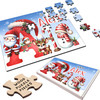 FREE WITH ORDERS OVER £30! - Christmas Gift Kids Santa Alphabet Letter A Personalised Wood Jigsaw Puzzle