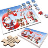 FREE WITH ORDERS OVER £30! - Christmas Gift Kids Santa Alphabet Letter C Personalised Wood Jigsaw Puzzle