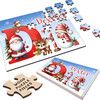 FREE WITH ORDERS OVER £30! - Christmas Gift Kids Santa Alphabet Letter D Personalised Wood Jigsaw Puzzle