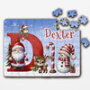 FREE WITH ORDERS OVER £30! - Christmas Gift Kids Santa Alphabet Letter D Personalised Wood Jigsaw Puzzle