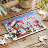 FREE WITH ORDERS OVER £30! - Christmas Gift Kids Santa Alphabet Letter E Personalised Wood Jigsaw Puzzle