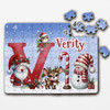 FREE WITH ORDERS OVER £30! - Christmas Gift Kids Santa Alphabet Letter V Personalised Wood Jigsaw Puzzle
