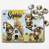 FREE WITH ORDERS OVER £30! - Cute Elf Bee's Kids Children Gift For Girls Personalised Wooden Jigsaw Puzzle FREE WITH ORDERS OVER £30! - Cute Elf Bee's Kids Children Gift For Girls Personalised Wooden Jigsaw Puzzle