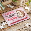 FREE WITH ORDERS OVER £30! - For Aunty Pregnancy Announcement Gift Hedgehogs Personalised Wood Jigsaw Puzzle