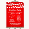 Red Watercolour Lights Rules Of The Wedding Personalised Wedding Sign