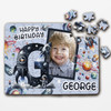 FREE WITH ORDERS OVER £30! - Kids Birthday Gift Boy Space Letter G Photo Personalised Wooden Jigsaw Puzzle FREE WITH ORDERS OVER £30! - Kids Birthday Gift Boy Space Letter G Photo Personalised Wooden Jigsaw Puzzle