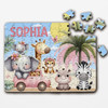 FREE WITH ORDERS OVER £30! - Pink Safari Animals Cute Gift For Girls Custom Personalised Wooden Jigsaw Puzzle FREE WITH ORDERS OVER £30! - Pink Safari Animals Cute Gift For Girls Custom Personalised Wooden Jigsaw Puzzle