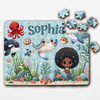FREE WITH ORDERS OVER £30! - Sealife Dark Skin Mermaid Kids Gift For Girls Personalised Wooden Jigsaw Puzzle FREE WITH ORDERS OVER £30! - Sealife Dark Skin Mermaid Kids Gift For Girls Personalised Wooden Jigsaw Puzzle