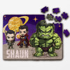 FREE WITH ORDERS OVER £30! - Superhero Cartoon Gift For Kids Children Personalised Wooden Jigsaw Puzzle