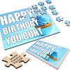 FREE WITH ORDERS OVER £30! - Funny Rude Birthday Gift Cupcake Blue You Cunt Personalised Wooden Jigsaw Puzzle