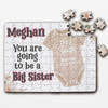 FREE WITH ORDERS OVER £30! - For Big Sister Neutral Pregnancy Announcement Gift Custom Wood Jigsaw Puzzle