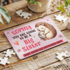 FREE WITH ORDERS OVER £30! - For Big Sister Pregnancy Announcement Gift hedgehogs Custom Wood Jigsaw Puzzle