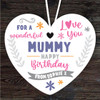 Mummy Happy Birthday Gift Love You Purple Heart Personalised Hanging Ornament