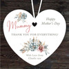 Mummy Floral Thank You Mother's Day Gift Heart Personalised Hanging Ornament