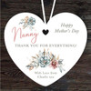 Nanny Floral Thank You Mother's Day Gift Heart Personalised Hanging Ornament Nanny Floral Thank You Mother's Day Gift Heart Personalised Hanging Ornament