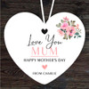 Mum Flora Love You Mother's Day Gift Heart Personalised Hanging Ornament Mum Flora Love You Mother's Day Gift Heart Personalised Hanging Ornament