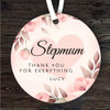 Gift For Stepmum Thank You Floral Round Personalised Hanging Ornament
