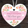 We Love You Gift For Mum Flowers Heart Personalised Hanging Ornament
