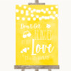 Yellow Watercolour Lights Don't Be Blinded Sunglasses Personalised Wedding Sign