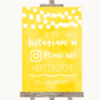 Yellow Watercolour Lights Instagram Hashtag Personalised Wedding Sign