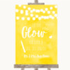 Yellow Watercolour Lights Let Love Glow Glowstick Personalised Wedding Sign