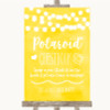 Yellow Watercolour Lights Polaroid Guestbook Personalised Wedding Sign