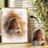 Personalised Holy Communion Watercolour Portrait From Your Photo Custom Gift, Print Or Canvas