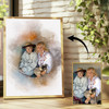Memorial Watercolour Portrait From Photo Custom Sympathy Gift, Framed Print Canvas