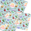 Personalised Wrapping Paper Kids Birthday Cute Insects Green Custom Gift Wrap